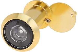 HOJLKLD Door Viewer Peephole, 220-degree Peephole for Front Door with Heavy Duty Rotating Privacy Cover for 1-1/2" to 2-3/8" Doors (Gold)