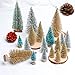 Jolik 26 Pcs Mini Artificial Christmas Trees Frosted Sisal Trees for Christmas Table Décor, 5 Sizes, 4 Colors