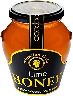 Lime RAW NATURAL HONEY Linden Blossom Honey Unprocessed Unpasteurised Pure Raw Honey by Thracian Gold Honey HEALTHY & DELICIOUS 380 g glass jar