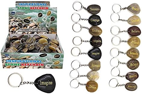 Diamond Visions 11-1640 Inspirational Stone Keychain MultiPack in Assorted Sayings (2 Stones)