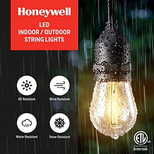 Honeywell 48 FT Outdoor String Lights, Commercial Grade Waterproof LED