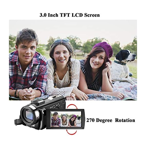 Video Camera Camcorder with Remote Control, Aasonida YouTube Camera