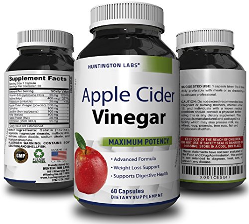 Apple Cider Vinegar Pills - Weight Loss Supplement & Appetite Suppressant - Pure Natural Detox - Increase Metabolism + Burn Fat - Apple Cider Vinegar Capsules for Men & Women - By Huntington Labs Apple Cider Vinegar Pills - Weight Loss Supplement & Appetite Suppressant - Pure Natural Detox - Increase Metabolism + Burn Fat - Apple Cider Vinegar Capsules for Men & Women - By Huntington Labs