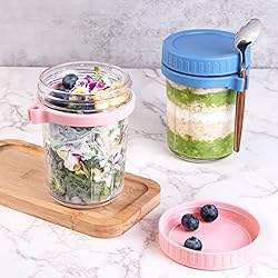 Overnight Oats Containers with Lids and Spoon, 4
