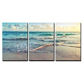 Sunrise on Atlantic Ocean - Canvas Art Wall Art - 16"x24"x3 Panels