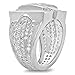 Men's Rhodium Plated Micro-Pave Iced Out Cubic Zirconia Hip Hop Ring, Size 11