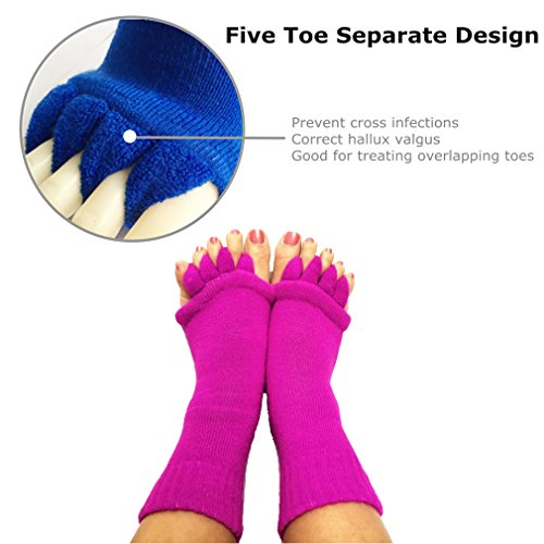 ReachTop Toe Separator Socks, 3 Pairs Foot Alignment Socks Yoga GYM