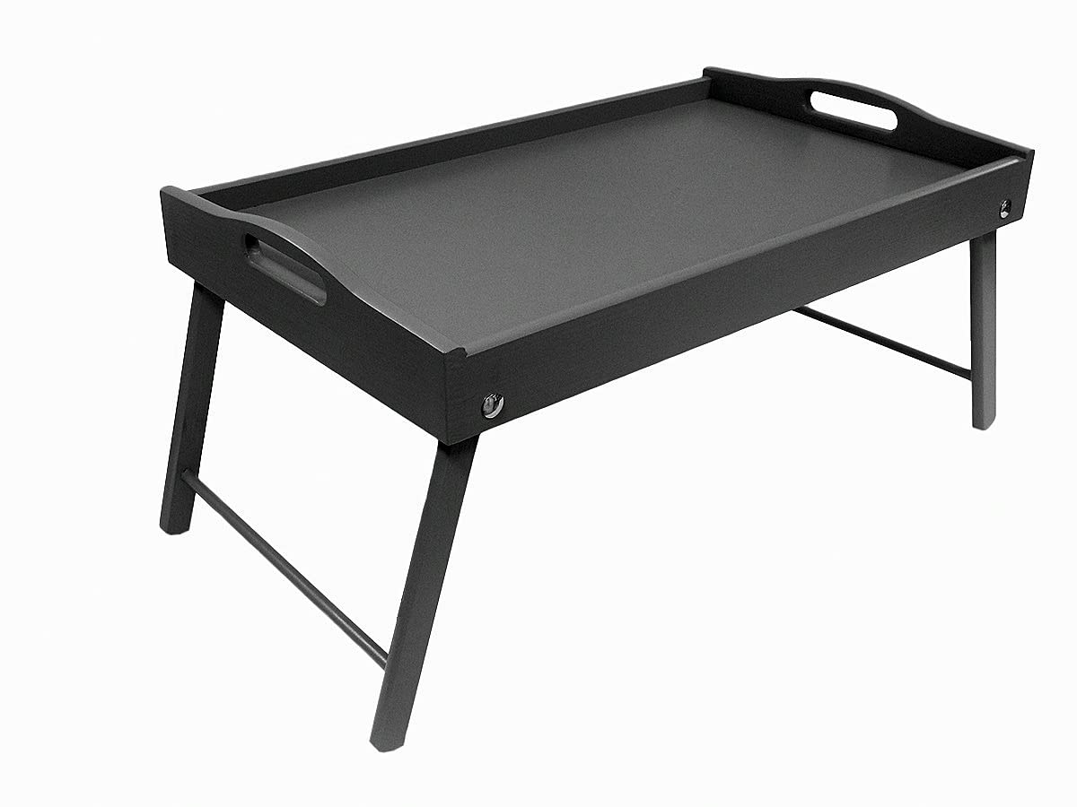 COLLECTOR Bed Tray - Wooden Tray for Breakfast with Folded Legs Black 50 x 30 x 22cm