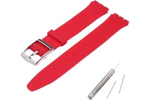 MCXGL silicone replacement strap ultra-thin ladies watch band compatible with swatch skin series no second watch (16mm)