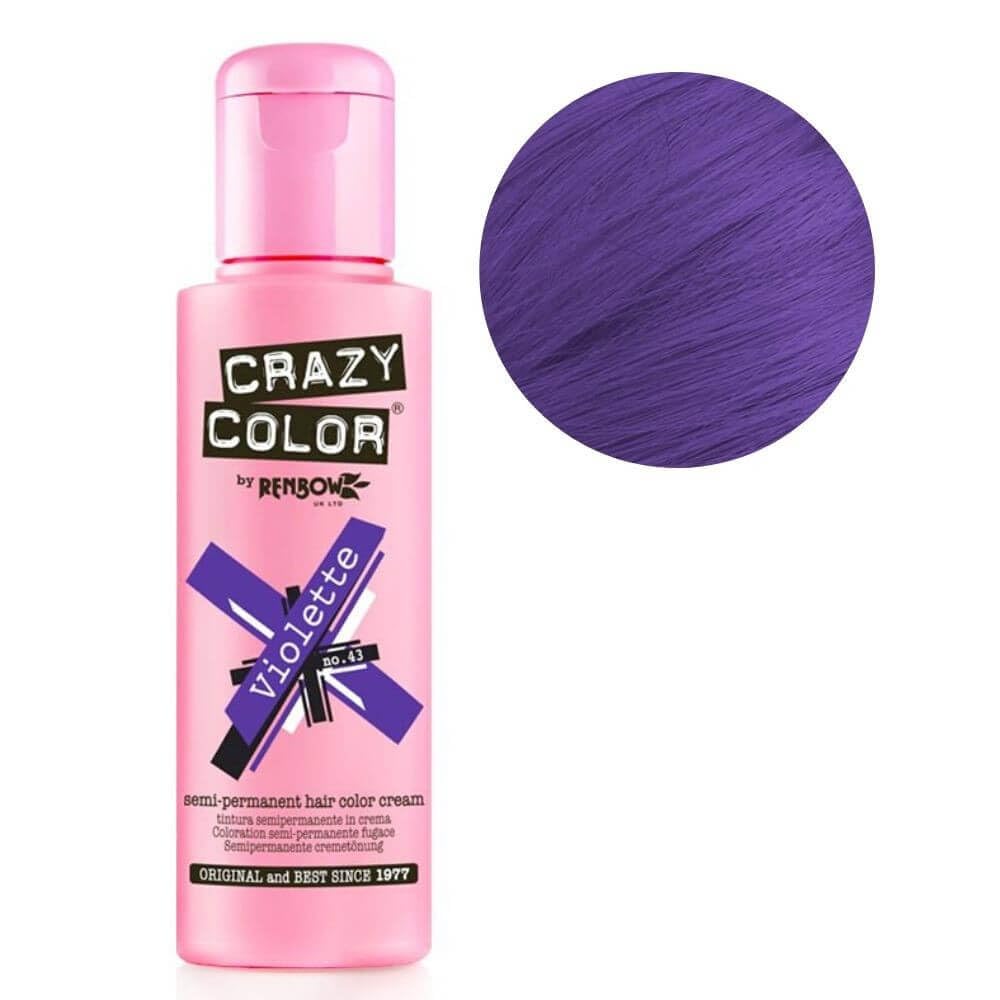 Renbow Crazy Color Semi Permanent Hair Color Cream Violette No.43 100ml