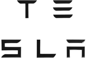 Knomix for Tesla Tailgate Letters Logo Rear Trunk Emblems Replacement with 3M Adhesive Compatible with Model 3 Y S X (Matte Black)
