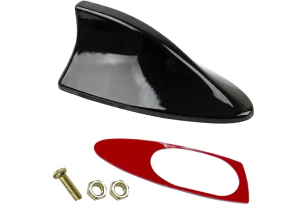 QEUOBUE Car Shark Fin Antenna Cover, Plastic Radio Signal Aerial Cover Replacement with Adhesive Tape, Universal Automotive Top Roof Mount Decoration Accessories for Car Truck SUV (Black)