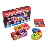 Crenova Magnetic Blocks, 48PCS Rainbow Magnetic Building Blocks