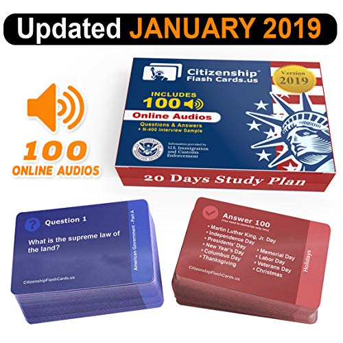 US Citizenship test Civics Flash Cards for the Naturalization Exam 2019 | Includes Online Audios wit US Citizenship test Civics Flash Cards for the Naturalization Exam 2019 | Includes Online Audios wit