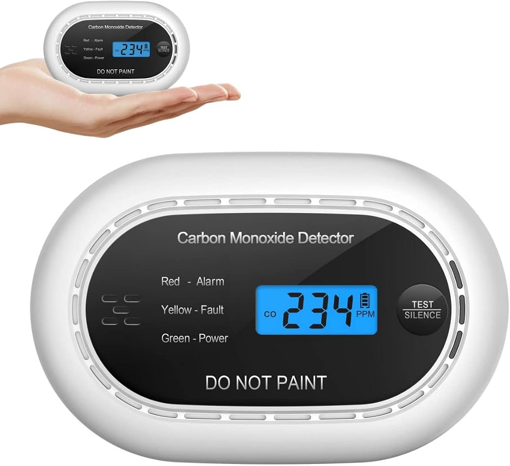 XINDUM Carbon Monoxide Detector with LCD Display 10 Year Battery Black