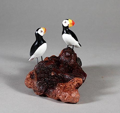 Puffin Duo Sculpture by John Perry 4in high 4in long Sculpture Statue - Thumbnail 2
