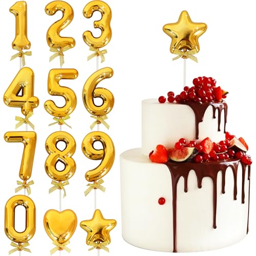 BEISHIDA 3D Cake Topper Gold Stars Happy Birthday Cake Topper 1st 18th 21th 30th Birthday Cake Toppers for Party Wedding Anniversary Decorations