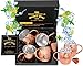 Set of 4 Moscow Mule Copper Mugs with Stainless Steel Lining and Shot Glass in Gift Box, Premium Food Safe Double Wall Heavy Copper Cups for Everyday Use