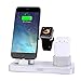 AirPods Charger Stand, WERO iWatch Charging Station iPhone iPad Charger Dock Holder [4 IN 1 Stand] for AirPods Apple Watch Series 2 1 in 38mm 42mm Case iPhone 8 7 Plus iPad iPod(Silver Charging Stand)