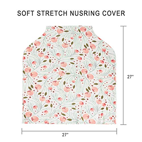 Nursing Cover Multi Use 8 in 1 Baby Breastfeeding Infant Feeding Cover Baby Car Seat Covers Infant Stroller Cover Carseat Canopy Breathable with Free Matching Pouch
