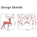 CUGBO Red Reindeer Snowflake Christmas Tree Wall Sticker Home Decor Decal for Glasses Shops Window