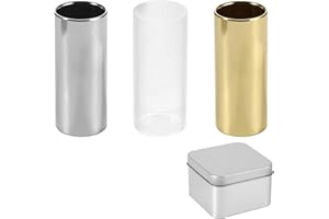 3pcs Guitar Slides, Including 2 Stainless Steel Guitar Slides And 1 Acrylic Guitar Slide Guitar Finger Slide for Electric And