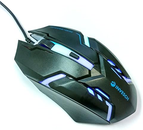 INVESCH USB Wired Mouse 3 Buttons Ergonomic Optical Gaming Mice Adjustable DPI Wheel for Computer PC Laptop Notebook Apple Mac book Windows Vista Microsoft os x Linux