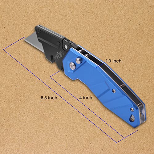 Leopcito Box Cutter Retractable Folding Utility Knife, Heavy Duty