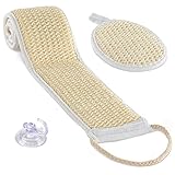 BERGMAN KELLY Exfoliating Sisal Back Scrubber and Pad (2 Pack) - Stronger Than Loofah