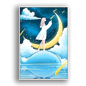 Framed Canvas Wall Art for Living Room, Bedroom Flow in The Dream Canvas Prints for Modern Home Decoration Ready to Hang - 16"x24" inches