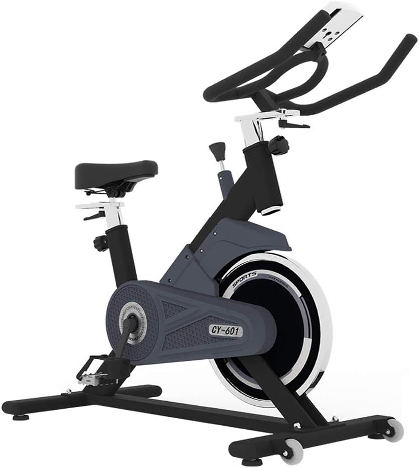 Exercise Bike Indoor Cycling,Adjustable Handlebars Seat Resistance, LCD Electronic Display Reads Distance etc, Electromagnetic Spinning Bike for Home With Portable Moving Wheel Non-slip Suction Cup