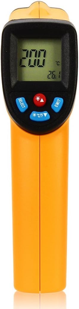 Outil GM320 Non-contact Digital Laser IR Infrared Thermometer Temperature Gun, Yellow/Black