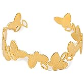 evoklo Elegant Gold Butterfly Bracelet, Delicate Metallic Chain Design, Fashion Jewelry for Women