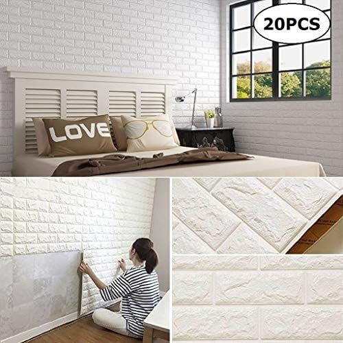 CHMING 20pcs 3D Brick Wall Stickers SelfAdhesive Wallpaper Peel and