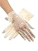 Maxdot Summer Women Lace Short Screentouch Gloves Sun UV Protection Driving Gloves (Beige)