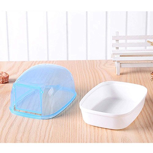 Ocamo Small Animal Plastic Hamster Bathroom Bath Sand Room Sauna Toilet Bathtub Dustproof Plastic Box for Small Pet - Thumbnail 7