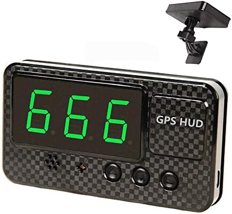 Mengen88 Automotive Universal HUD Head-Up Display, Car GPS Satellite Speed Meter HD Speed Alarm/Fatigue Driving Alarm Windshield Project System, for All Vehicle