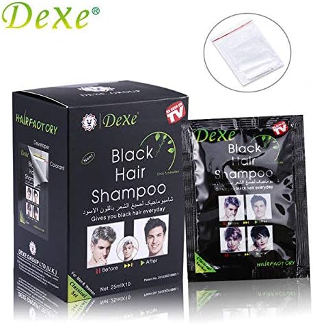 Hair Color Shampoo 5PCS 25ML Hair Color DEXE (BLACK)