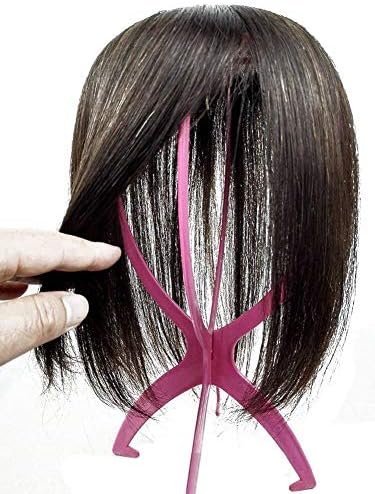 Mono Hairpiece Human Hair Seamless Hair Replacement Top Piece Straight Clip in Hair Topper Toupee for Women with Thinning Hair Base 5"x5.5" Natural Black 8Inch/20cm