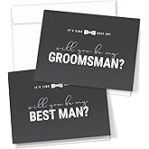 Hat Acrobat Groomsman Proposal Cards 8 Will You Be My Groomsman and 2 Best Man Cards with Envelopes | Set of 10 Groomsmen Cards