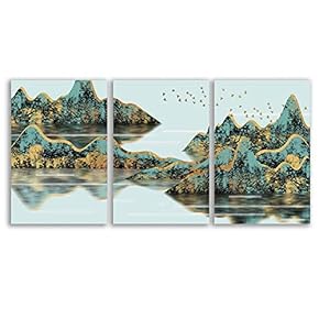 3 Piece Canvas Wall Art - Abstract Geometry - Canvas Prints Home Artwork Decoration for Living Room,Bedroom - 16"x24" x 3 Panels