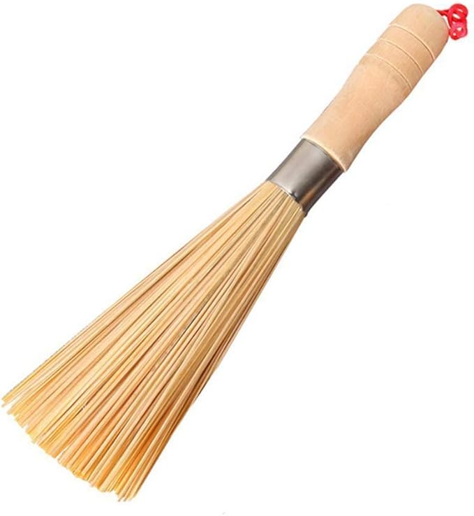 1Pcs Bamboo Kitchen Wok Pan Pot Cleaning Brush with Long Natural Handle