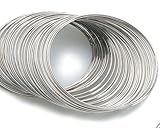 Beading Station 80-Circle Silvertone Bracelet Rigid Steel Memory Beading Wire for Jewelry Making