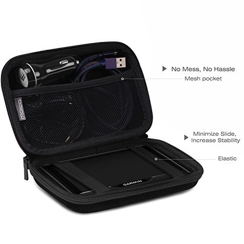 MoKo 7-Inch GPS Carrying Case, Portable Hard Shell Protective Pouch Storage Bag for Car GPS Navigator Garmin / Tomtom / Magellan with 7" Display - Black