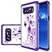 Galaxy Note 8 Case, MicroP Hybrid Dual Layer Silicone Plastic Armor Defender Phone Case Cover for Samsung Galaxy Note8 (Armor Purple Flower)