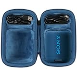 co2crea Hard Travel Case for Sony SRS-XB12 Extra Bass Portable Bluetooth Speaker (Black Case + Inside Blue)