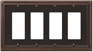 AMERELLE 94R4VB Continental Quadruple Rocker Cast Metal Wallplate in Aged Bronze