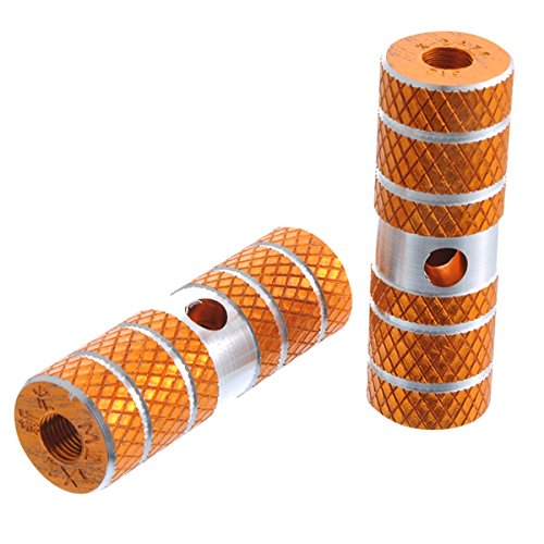 Alloy Mountain Bike Bicycle Pedal Foot Stunt Pegs Cylinder Orange 1 Pair