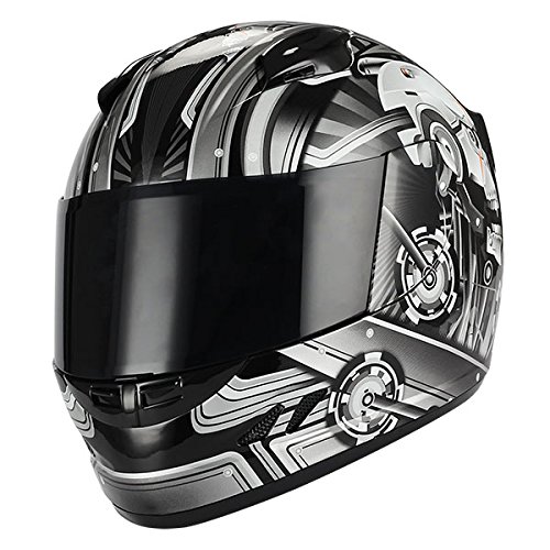 1storm Motorcycle Bike Full Face Helmet Mechanic Skull Black | Desertcart  Aruba