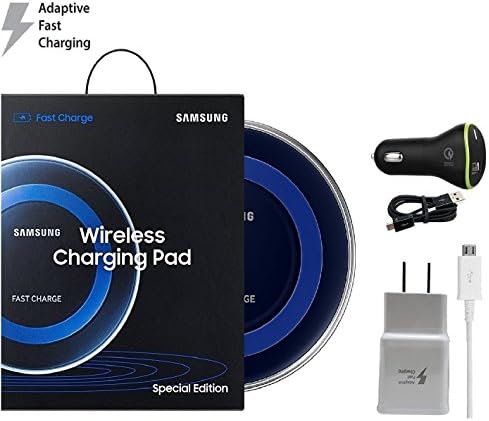 Official Samsung Qi "Fast" Wireless Charging Pad For Home/Office &amp; Car Kit With AFC Wall/Puregear Car 2.0 &amp; Y Wire (US Retail Packing Kit)